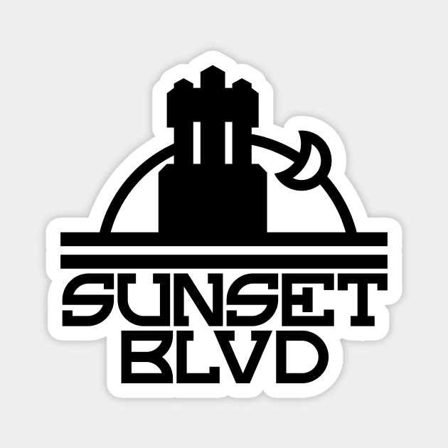 Sunset Boulevard Black Spire Style Magnet by GoAwayGreen