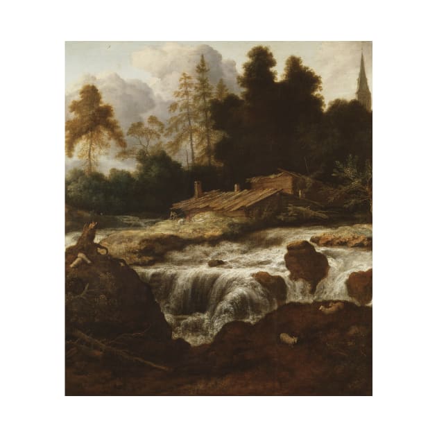 Landscape with a Waterfall by Allaert van Everdingen by Classic Art Stall