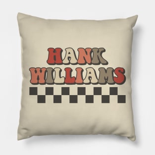 Hank Williams Checkered Retro Groovy Style Pillow