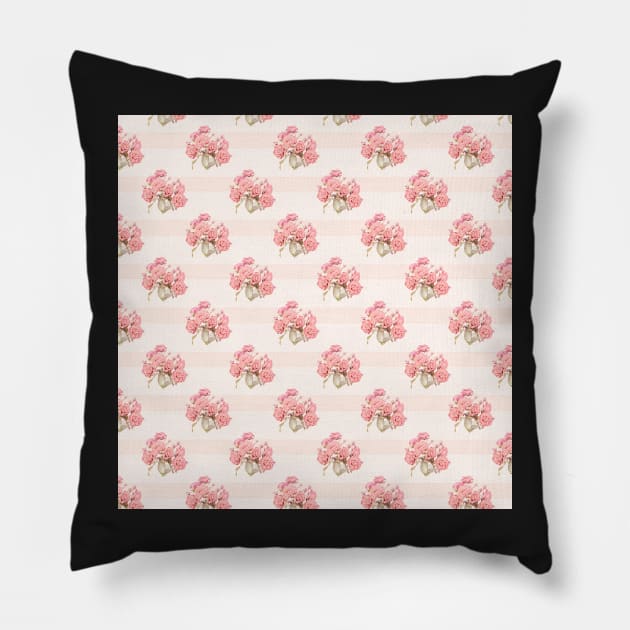 Roses and stripes Pillow by Amalus-files