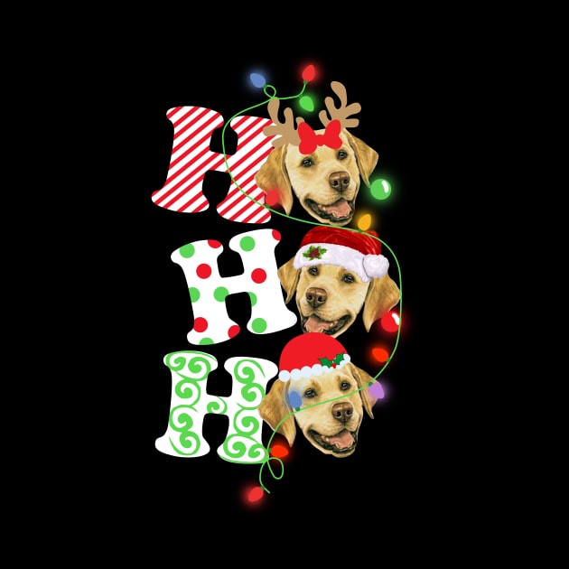 Ho Ho Ho Funny Christmas For Golden Retriever Lovers by wheeleripjm