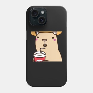 Kawaii Nice Capybara having coffee Phone Case