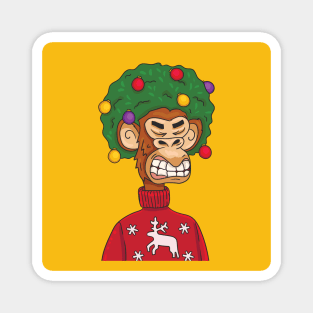 Christmas funny ugly sweat shirt with a nft crypto monkey Magnet