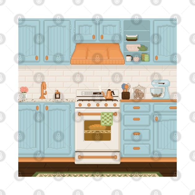 Cozy eggshell blue kitchen by toffany's