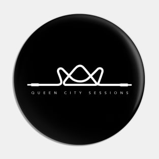 Queen City Sessions White Logo Pin