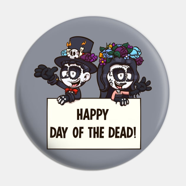 Happy Day Of The Dead Kids Pin by TheMaskedTooner