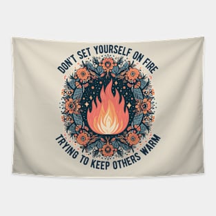 Balance Your Fire: A Motivational Quote Tapestry