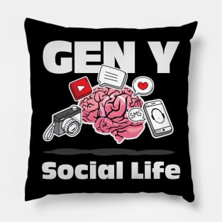 Gen Y Social Life Pillow