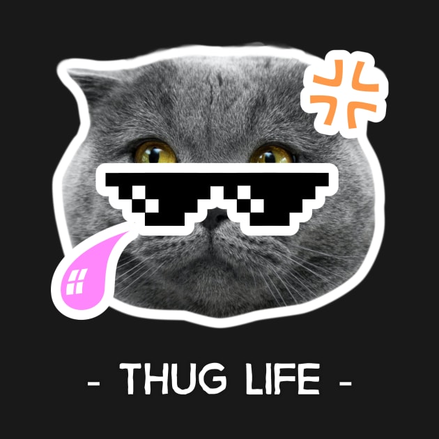 Cat Thug life by Purrfect Shop
