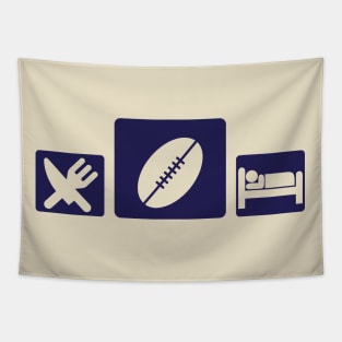 EAT SLEEP FOOTBALL Tapestry