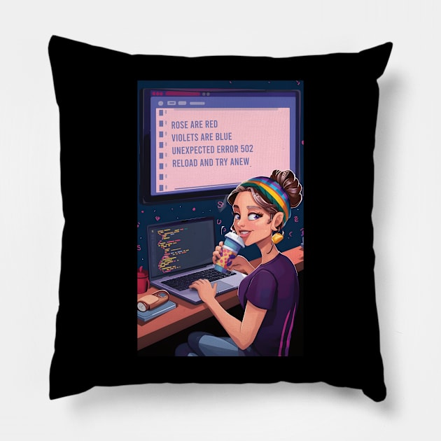 Roses are red... (funny poem for programmers) Pillow by Software Testing Life