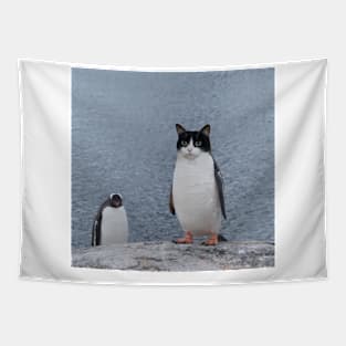 Cat Penguin Design Tapestry