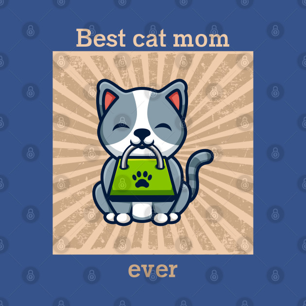 Disover Cat t shirt - Best cat mom ever - Cats - T-Shirt