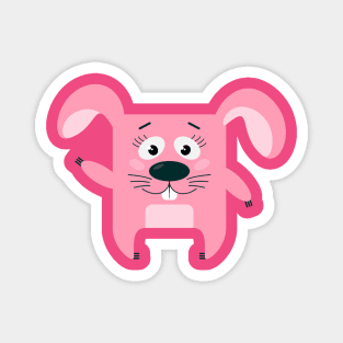 Square Pink Bunny Magnet