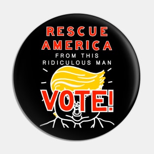 RESCUE AMERICA (Ghost Version) Pin