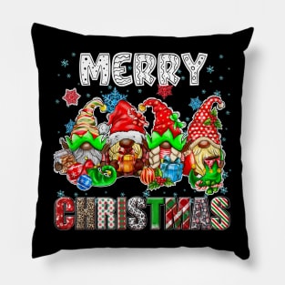 Merry Christmas Gnome Family Funny Xmas Tree Women Men Kids Pillow