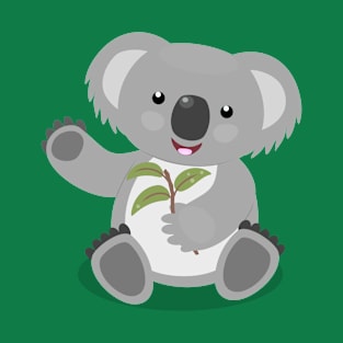 Cute happy koala waving cartoon illustration T-Shirt