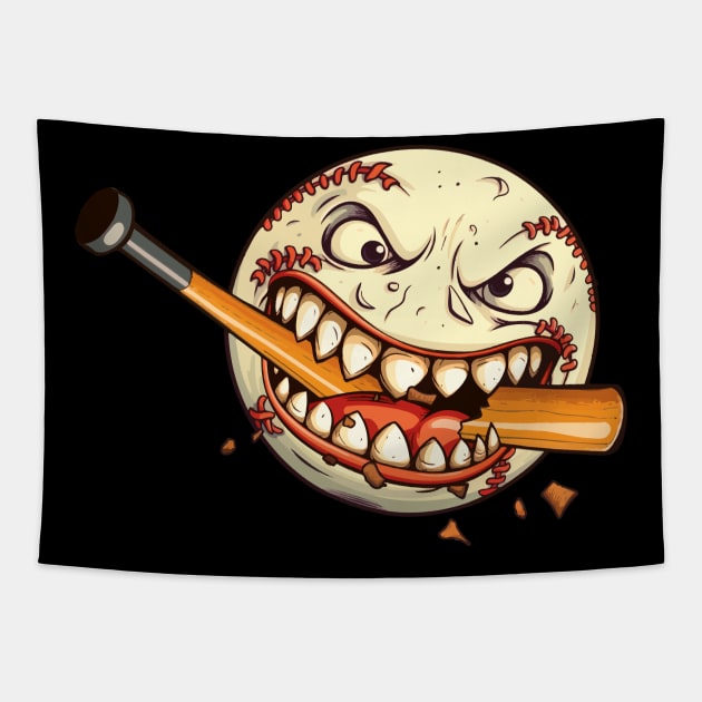 Baseball Fury: Swing & Scare Tapestry by Life2LiveDesign