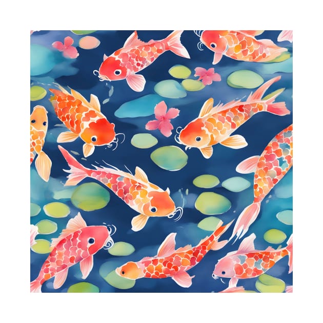 Koi fish watercolor by SophieClimaArt