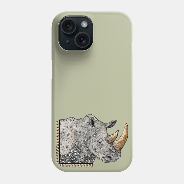 Rhinoceros Totem Animal Phone Case by FreeSpiritMeg