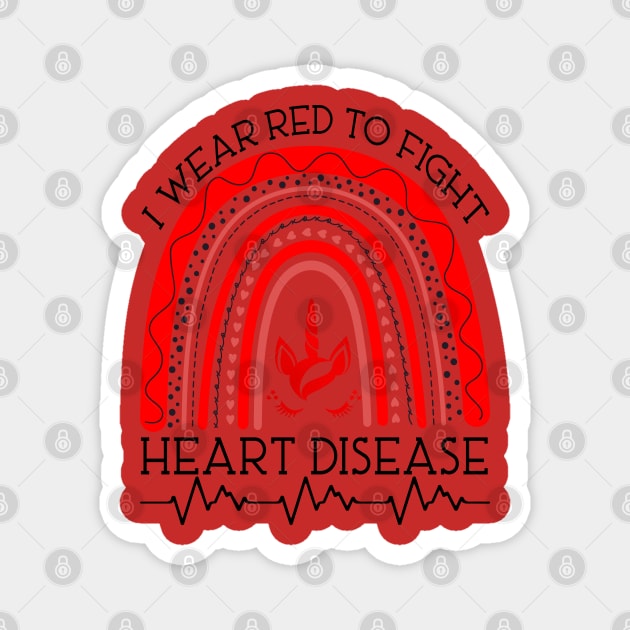 I Wear Red to Fight Heart Disease Magnet by YuriArt