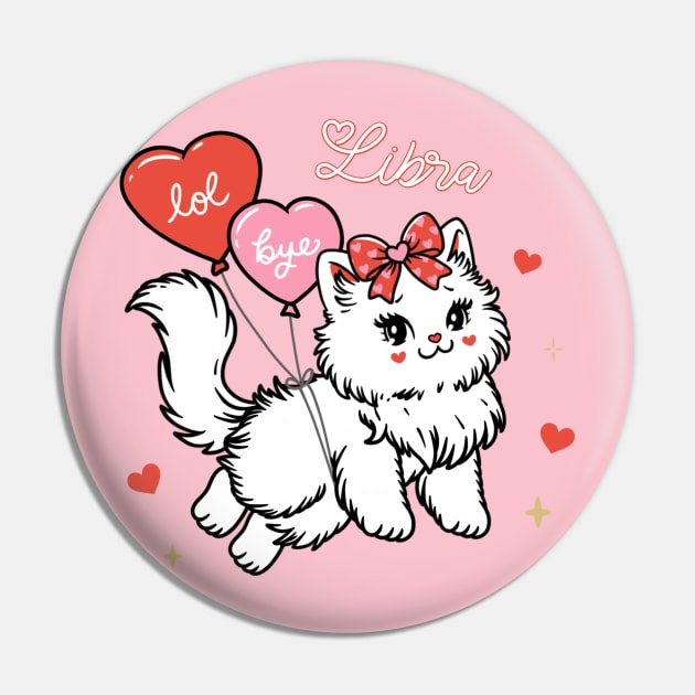 Libra Sassy Valentines Kitty Pin by moonstruck crystals