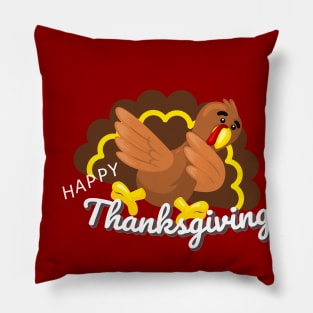 funny thanksgiving dabbing turkey Pillow