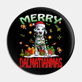 Merry Dalmatianmas Dalmatian Ugly Christmas Sweater Dogs T-Shirt Pin