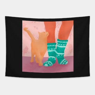 Cosy cat love Tapestry