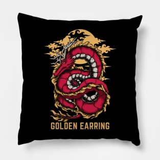 Flying Dragon Golden Earring Pillow