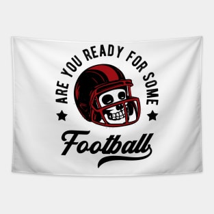 Skull American Football Helmet Quote Motto Retro Tapestry