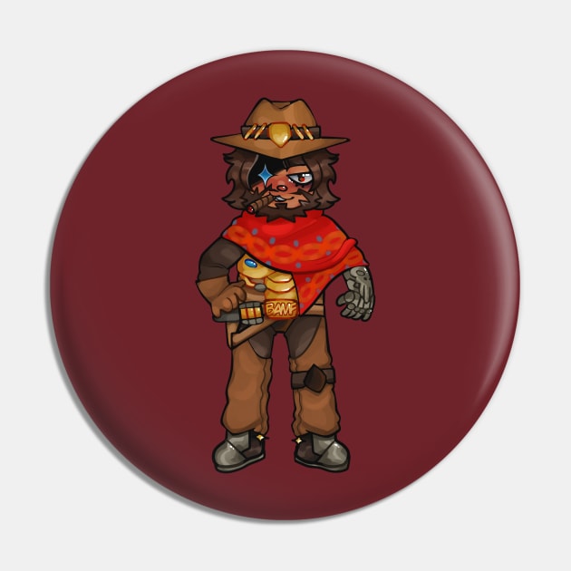 Mccree Overwatch Chibi Pin by Beedle Goods