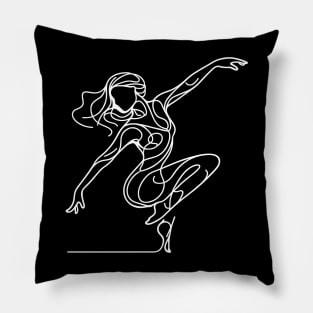 Contemporary Female dancer White Line art Pillow