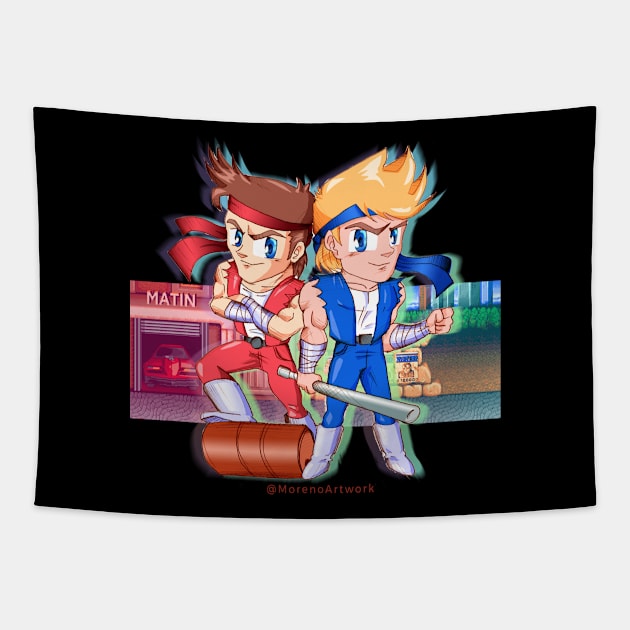 Double Dragon / Billy Lee & Jimmy Lee (version 2) Tapestry by MorenoArtwork