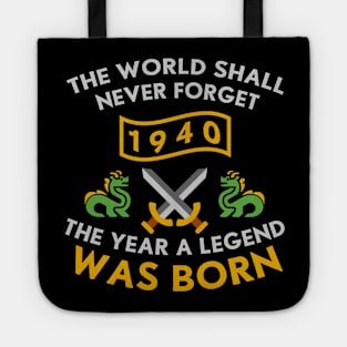 1940 The Year A Legend Was Born Dragons and Swords Design (Light) Tote