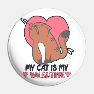 My Cat is my Valentine Pin