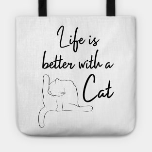 LIfe is Better with a Cat | White Tote