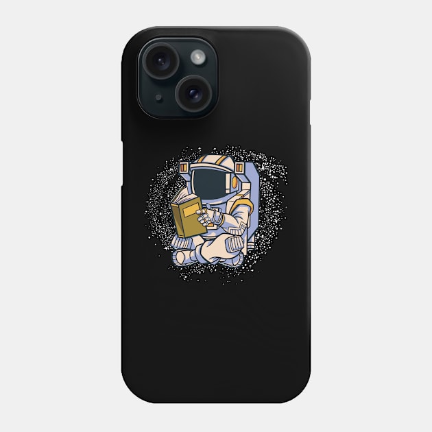 Astronaut in Space with a good Read stars and Planets Phone Case by Graphic Duster