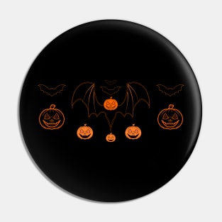 "Pumpkins and Bats" Pin