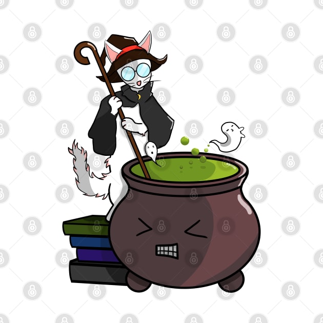 Cat Witch Making Potion by yuki123541