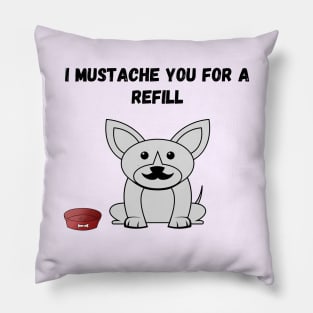 Mustache puppy pun Pillow