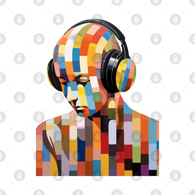 Headphone Girl - Abstract Art by Dazed Pig