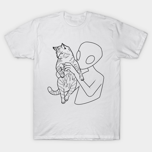 Alien Holding A Cat Alien T Shirt Teepublic