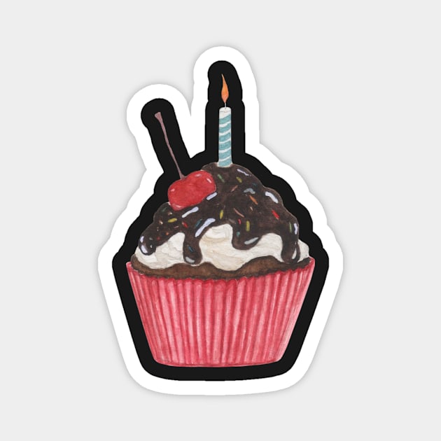 Birthday cupcake Magnet by GinaaArts