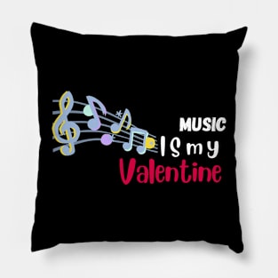 Music is my valentine printed Pillow