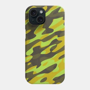 yellow and brown abstract camo Phone Case