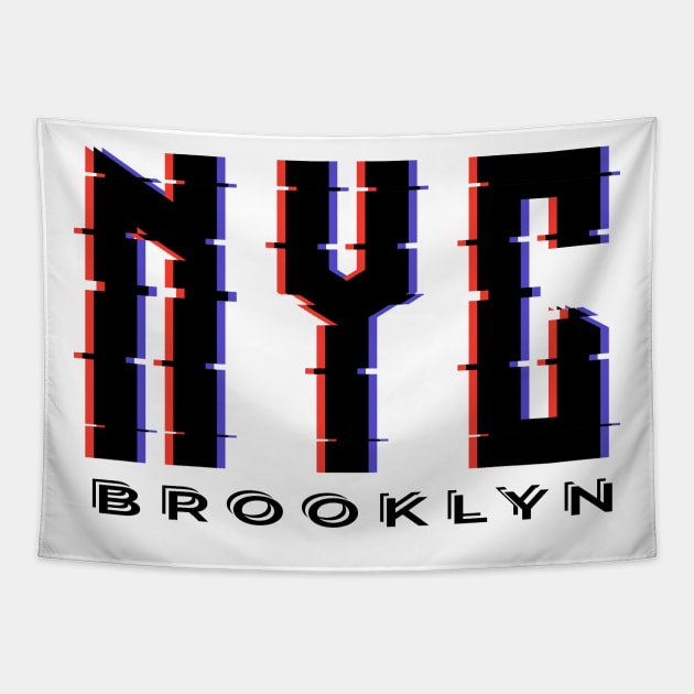 NYC glitch effect Tapestry by Orino Apparel