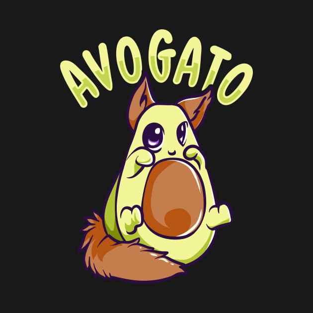 Cute Avogato Avocado Cat Funny Kitty Avo-gato Pun by theperfectpresents