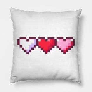 Valentines Hearts Pixel Art Pillow