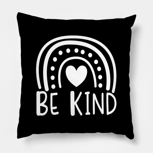 Doodle Rainbow Be Kind Pillow by JPDesigns